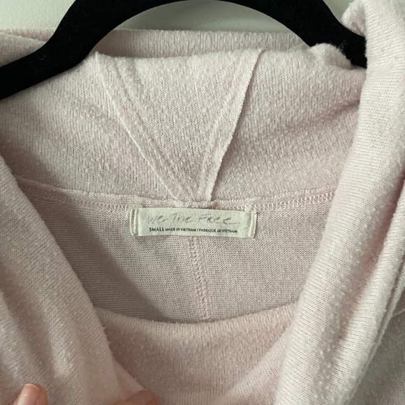Free People Cozy Time Funnel Top Long Sleeve Cowl Neck Casual Blush Small - Picture 5 of 7
